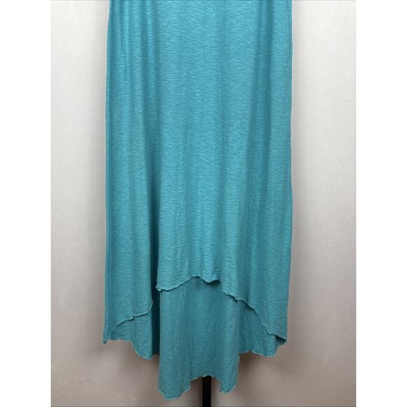 Cut Loose Linen Blend Maxi Tank Dress Women's XL Blue Asymmetrical Hem Lagenlook - Picture 3 of 8